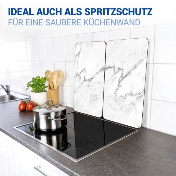 Herdabdeckplatte Universal Mod. Marmor, 2er Set, für alle Herdarten geeignet 