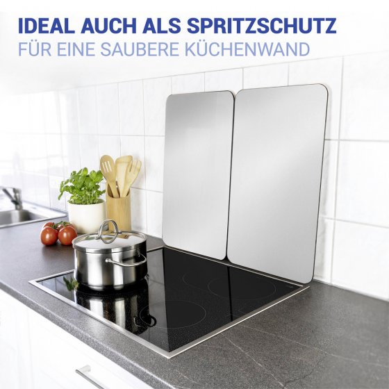 Herdabdeckplatte Universal Mod. Silber, 2er Set, für alle Herdarten geeignet 