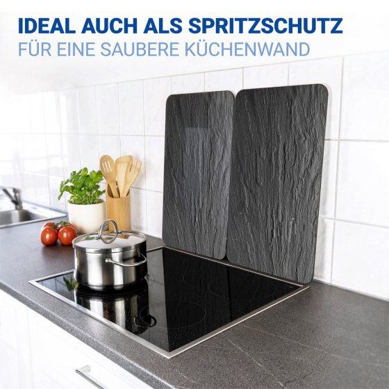 Herdabdeckplatte Universal Mod. Schiefer, 2er Set, für alle Herdarten geeignet 