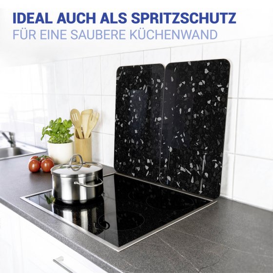Herdabdeckplatte Universal Mod. Terrazzo, 2er Set, für alle Herdarten geeignet 