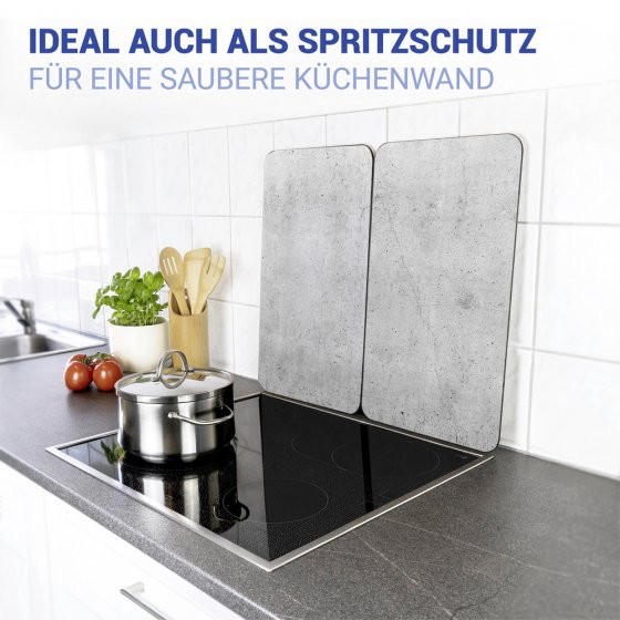 Herdabdeckplatte Universal Mod. Beton, 2er Set, für alle Herdarten geeignet 