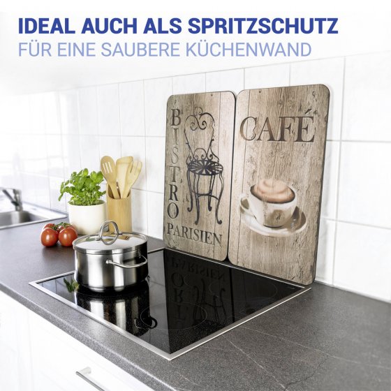 Herdabdeckplatte Universal Mod. Bistro, 2er Set, für alle Herdarten geeignet 