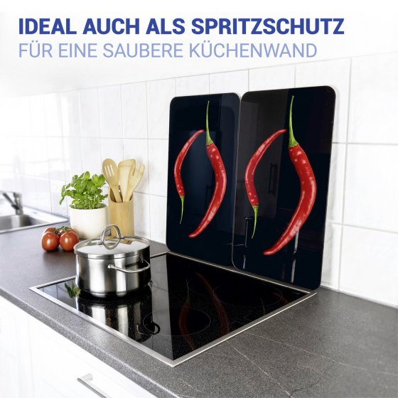 Herdabdeckplatte Universal Mod. Peperoni Duo, 2er Set, für alle Herdarten geeignet