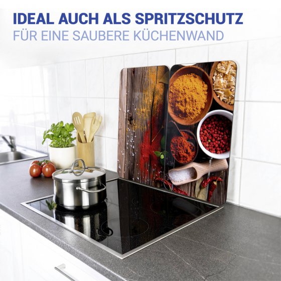 Herdabdeckplatte Universal Mod. Gewürze, 2er Set, für alle Herdarten geeignet 