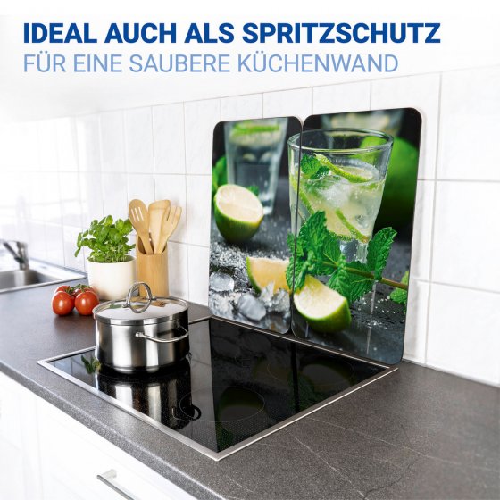 Herdabdeckplatte Universal Mod. Mojito, 2er Set, für alle Herdarten geeignet 