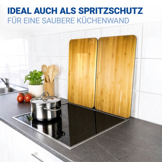 Herdabdeckplatte Universal Mod. Holz-Optik, 2er Set, für alle Herdarten geeignet 