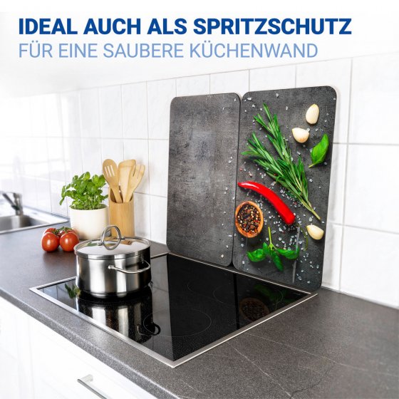 Herdabdeckplatte Universal Mod. Rosmarin, 2er Set, für alle Herdarten geeignet 