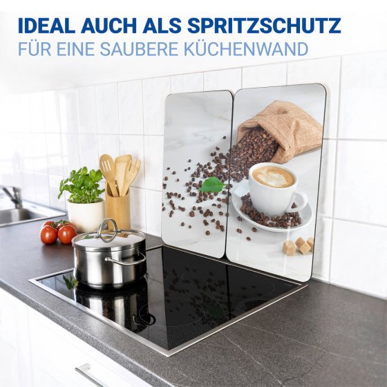 Herdabdeckplatte Universal Mod. Café Aromatica, 2er Set, für alle Herdarten geeignet 