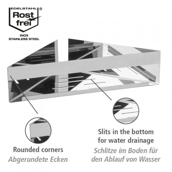 Turbo-Loc® Eckablage Mod. Genova Shine, Befestigen ohne bohren 