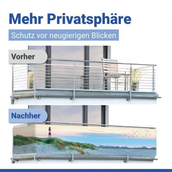 Balkon-Sichtschutz Mod. Nordseeküste, UV- und witterungsbeständig 