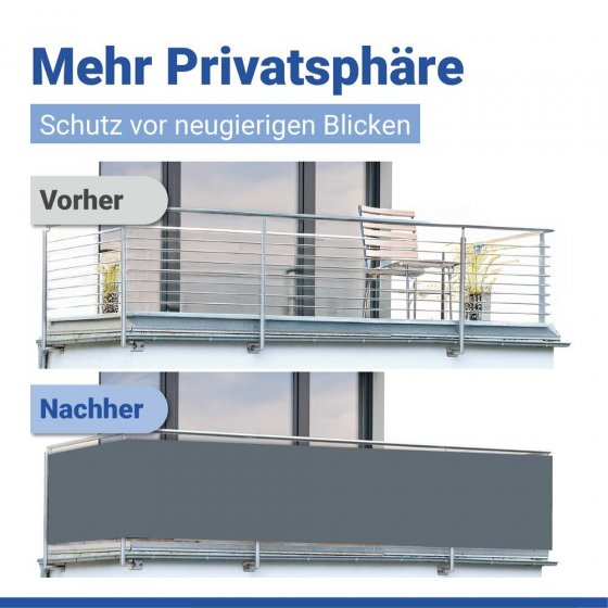 Balkon-Sichtschutz Mod. Anthrazit, 5 m, UV- und witterungsbeständig 