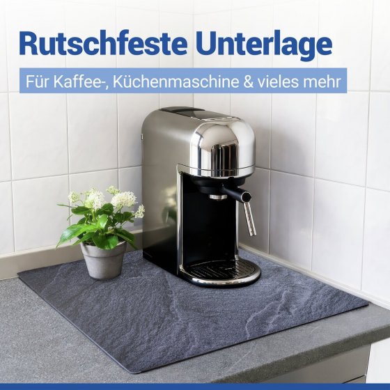 Abdeckmatte Mod. Schiefer, mehrfarbig, PVC, 60x52 cm, hitzebeständig und rutschfest 