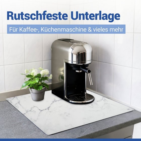 Abdeckmatte Mod. Marmor, weiß, PVC, 60x52 cm, hitzebeständig und wasserfest 