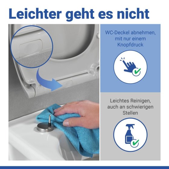 WC Sitz Mod. Samos Concrete Grey, Toilettendeckel mit Absenkautomatik 