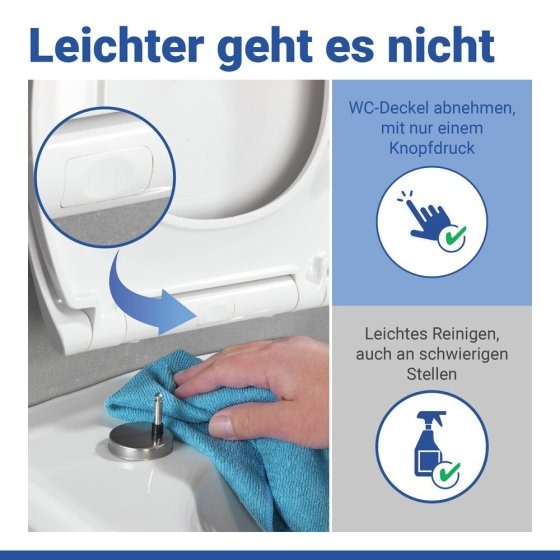 WC Sitz Mod. Rieti Weiß, stabiler Toilettensitz mit Absenkautomatik 