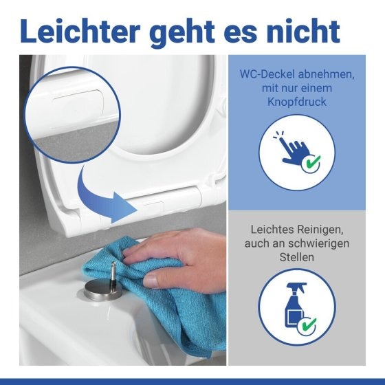 WC Sitz Mod. Gubbio Weiß, stabiler Toilettensitz mit Absenkautomatik 