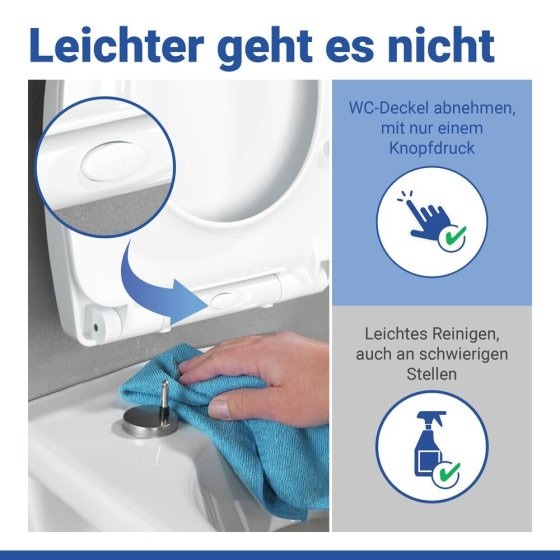 WC Sitz Mod. Tavola Weiß, stabiler Toilettensitz mit Absenkautomatik 