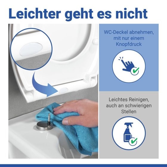 WC Sitz Mod. Ios Weiß, stabiler Toilettensitz mit Absenkautomatik 