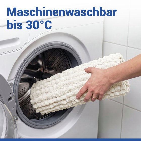 Badteppich Mod. Solivo Weiß, 50 x 80 cm, rutschfest und waschbar bis 30 °C 