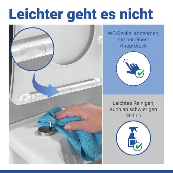 WC Sitz Mod. Galati Weiß matt, Toilettendeckel in D-Form mit Absenkautomatik 