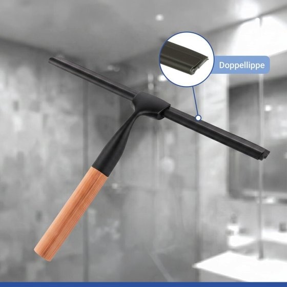 Turbo-Loc® Badezimmerwischer Mod. Bambusa, aus Bambus und Edelstahl 