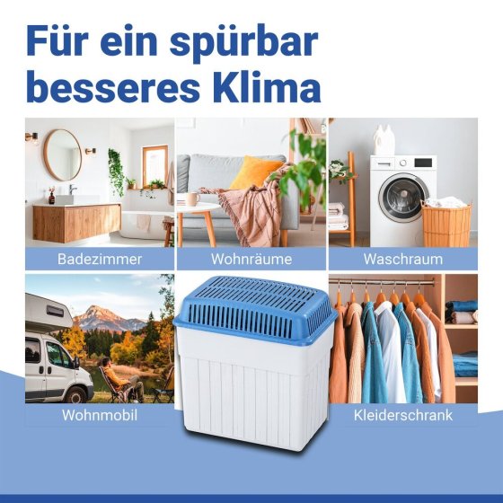 Luftentfeuchter 2 kg Blau, für Räume bis 160 m³ 