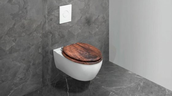 WC-Sitz Mod. Rustic Braun, aus FSC® zertifiziertem MDF 