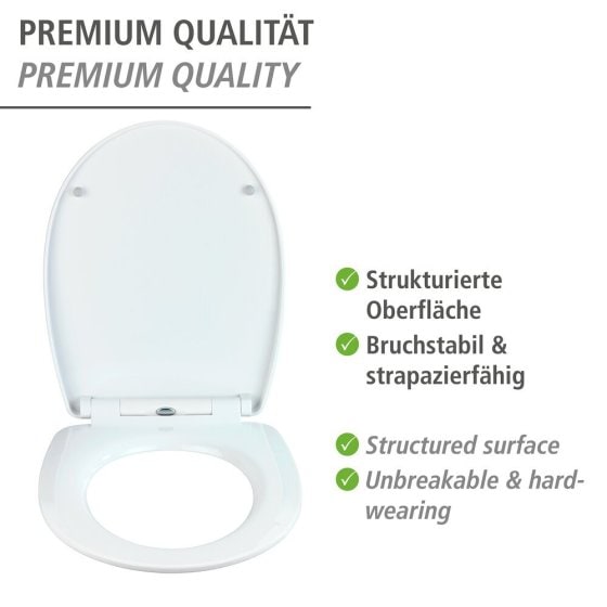 WC-Sitz Mod. Sereno mit Relief, aus bruchstabilem Thermoplast 
