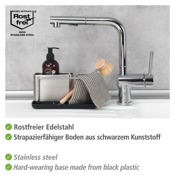 Spülorganizer Orio und 2 Mikrofaser-Spülschwämme Miko, Spülorganizer Orio und 2 Spülschwämme Miko 