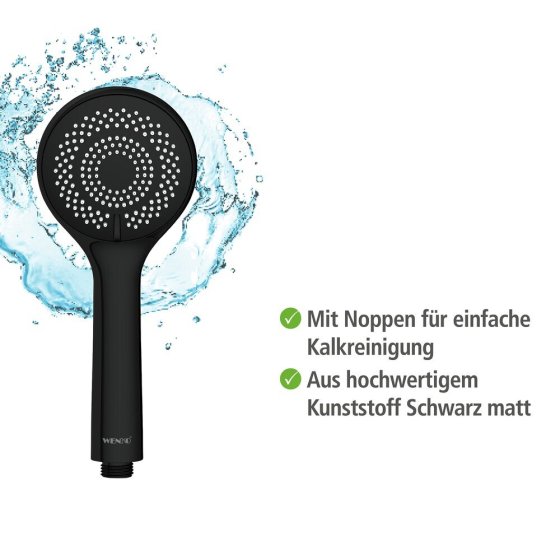 Brauseset Watersaving Schwarz, Länge Stange: 70 cm 