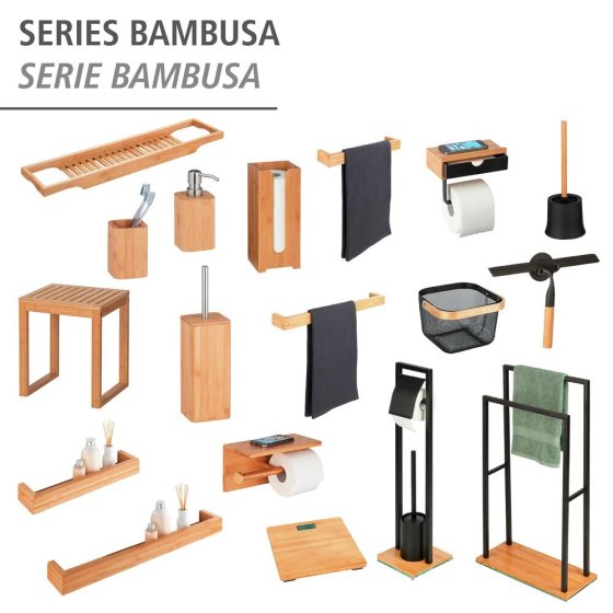 Badhocker Mod. Bamboo, Hocker aus Bambus 