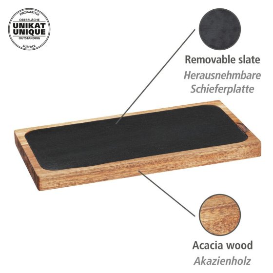 Servierbrett Mod. Ava, mit herausnehmbarer Schieferplatte 