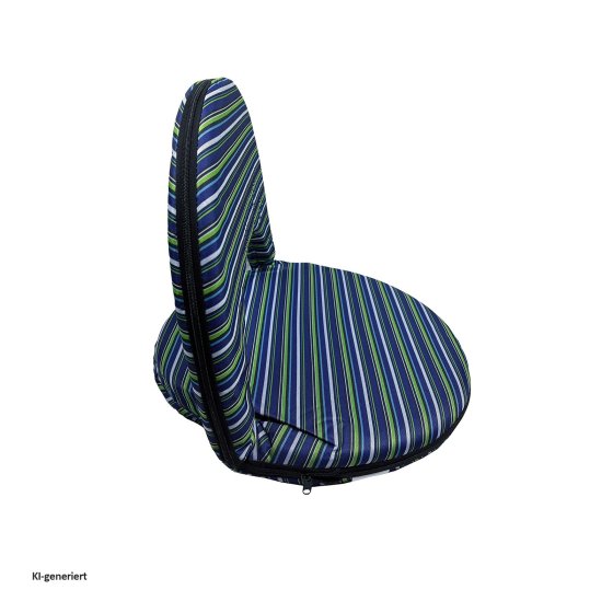 Bodensessel Rund Gestreift Blau Grün Verstellbar Indoor Outdoor bis 150 kg 