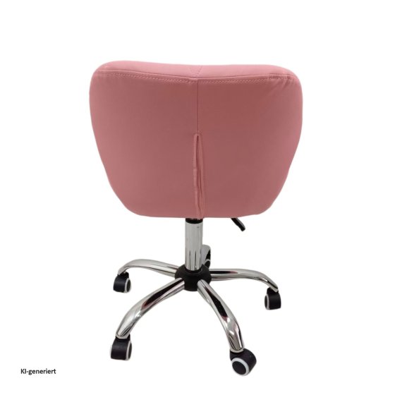 Neville mit Kunstlederbezug, höhenverstellbar, Hartbodenrollen, Rosa 