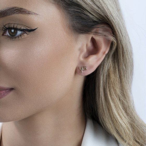 Ohrstecker 375/- Gelbgold glanz Yes und No 