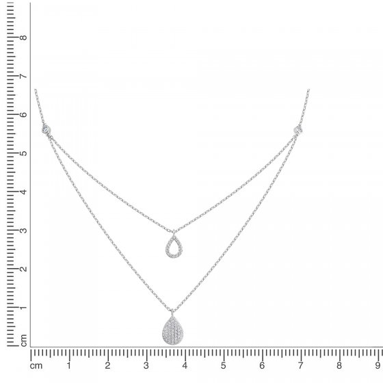 Collier 925 Silber rhodiniert Zirkonia 