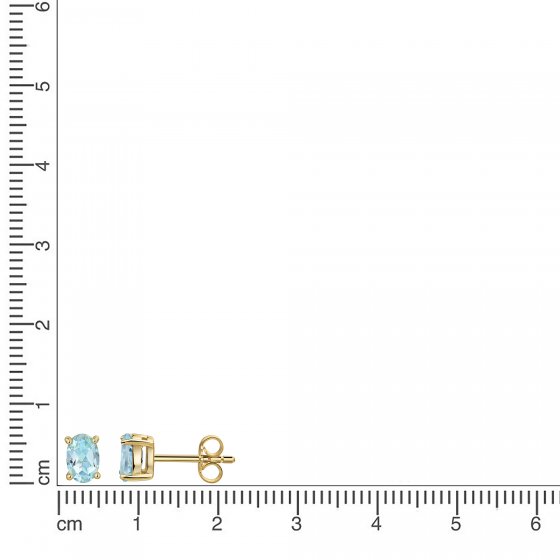 Ohrstecker 375 Gelbgold Blautopas 