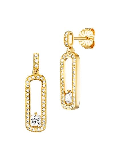 Ohrhänger 925/- Sterling Silber vergoldet  72 Zirkonia 