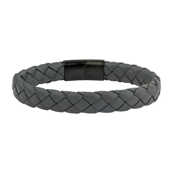 Armband Lederarmband geflochten anthrazit 21cm 