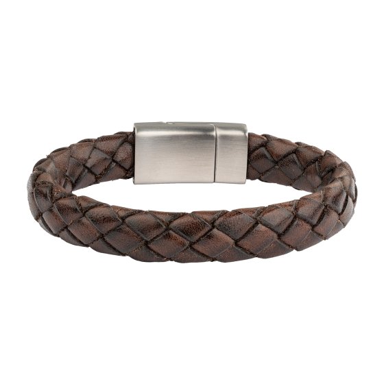 Armband Lederarmband geflochten braun 21cm 