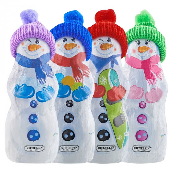 Riegelein Schneemann mit gestrickter Mütze Vollmilchschokolade 125g 