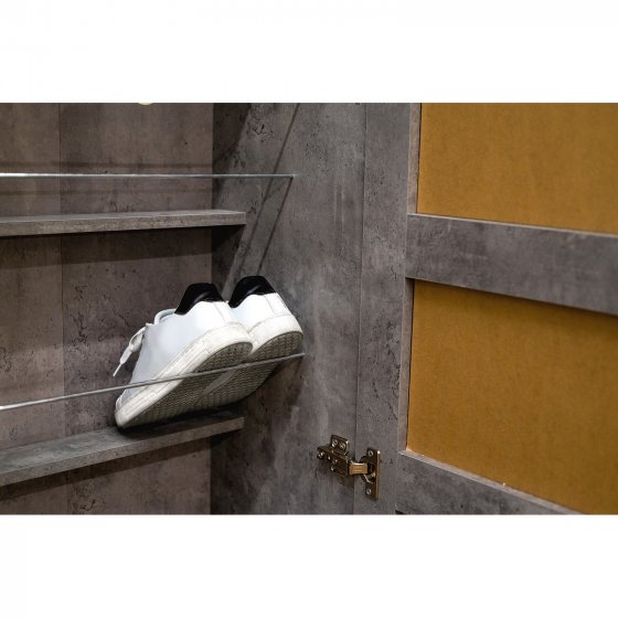 Schuhschrank mit Spiegeltür Thekla Beton