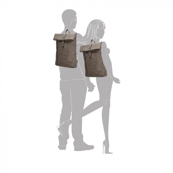 Laptoprucksack Notebooktasche Kunstleder Taupe