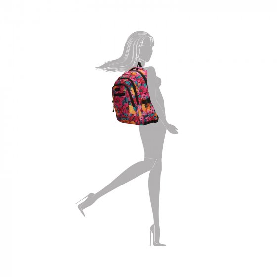Rucksack mit Blumenmuster Fuchsia 