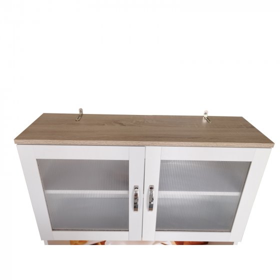 Küchenbuffet Weiß mit Glasteil Blanca Bistro 