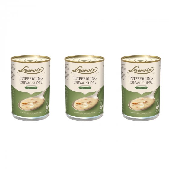 Lacroix Pfifferling Creme Suppe fein mit Pfifferlingen 400ml 3er Pack 