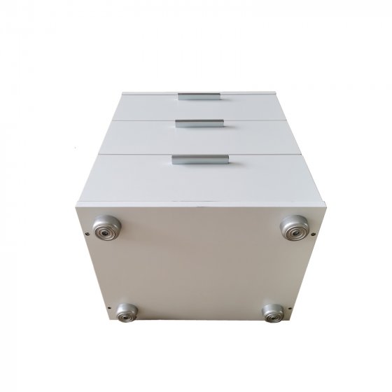 Nachtkommode 3 Schubladen Nina Weiß 2er-Set 