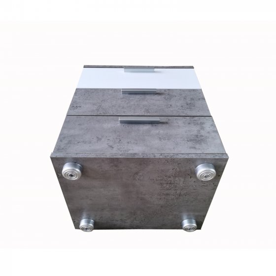 Nachtkommode 3 Schubladen Nina Beton Weiß 