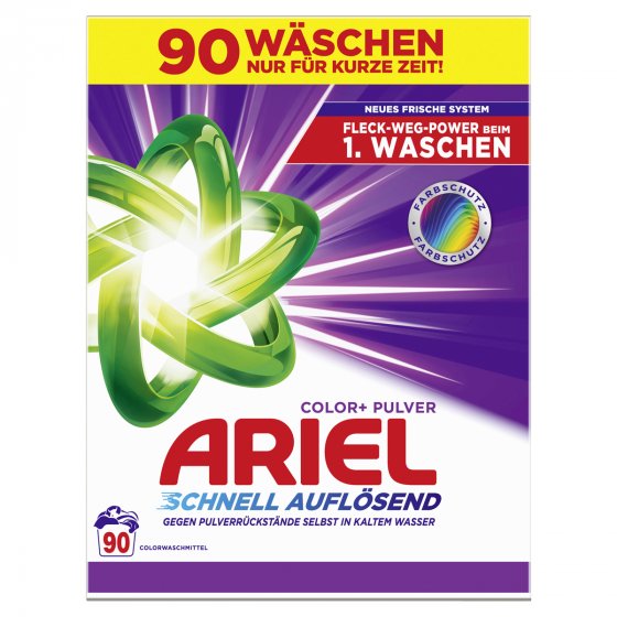 Ariel Colorwaschmittel Pulver schnell auflösend Großpackung 90WL 4950g 