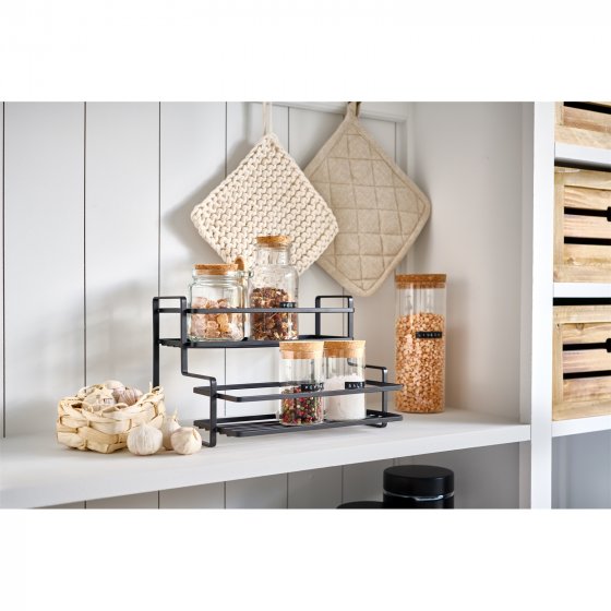 Regal Metall schwarz 2 Ebenen 